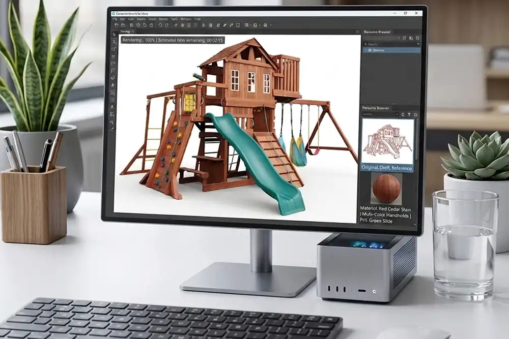 Combined design scheme of swing and slide set