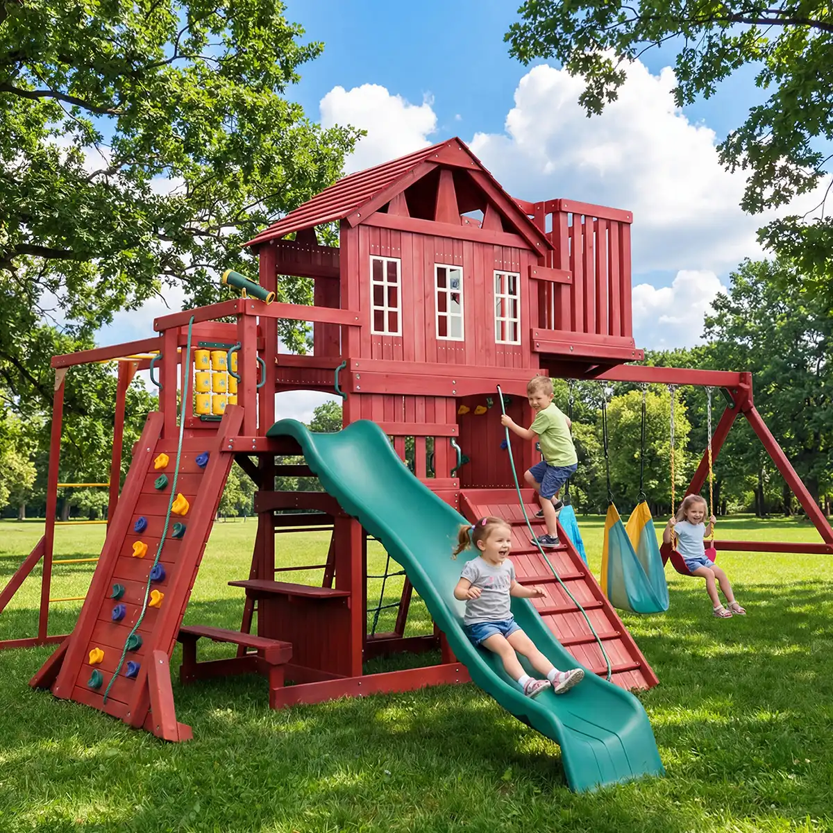 childrens swing slide set