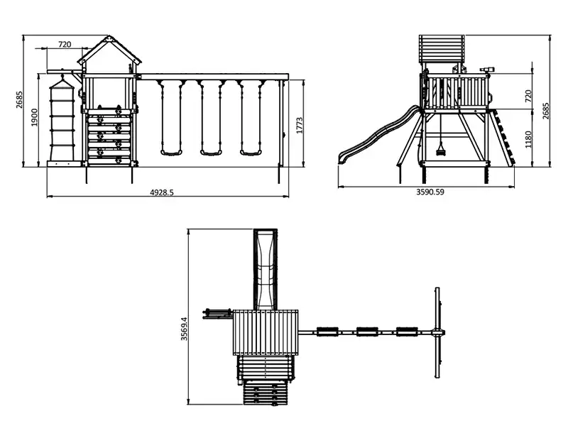 drawing of swing set