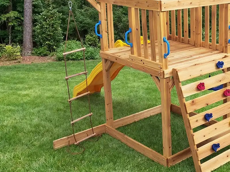 rope with wood ladder